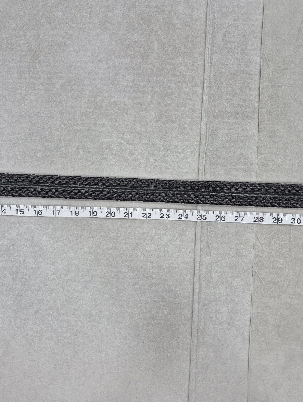 Western woven leather belt men's 34 black silver metal buckle and tip
